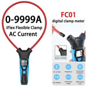 Digital IFlex Flexible Current Clamp 0-9999A Digital Clamp Meter