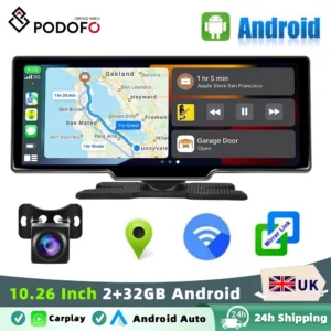 Podofo Wireless Carplay Android Auto 10.26 Inch