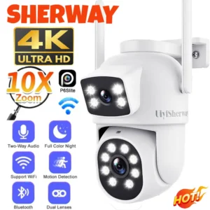 UiyiSherway 4K Dual Lens Wifi Camera Outdoor 10X Zoom
