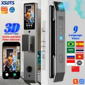 XSDTS Wifi Tuya APP Face Recognition Smart Door Lock With Camera