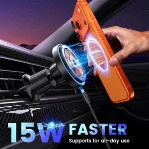 UYUXIO Magnetic Wireless Car Charger Adapter 15W