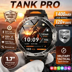 TANK PRO 1400mAh Battery Smart Watch 1.7" HD AMOLED