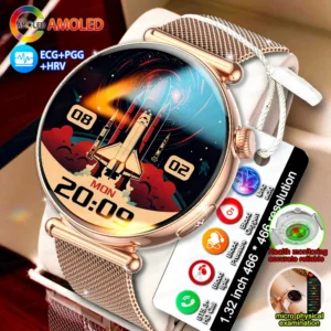 MAVXH Smartwatch AMOLED ECG Sport Tracking Lady Smart