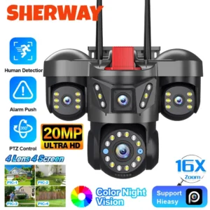 20MP 10K Four Screens WiFi Security Camera Outdoor