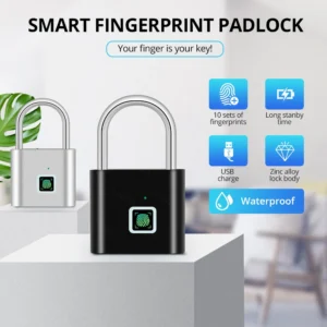 KERUI Smart Fingerprint Padlock USB Rechargeable