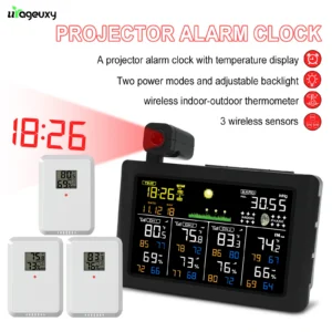 Multifunctional Wall Clock - Wireless Projection Alarm Weather Station