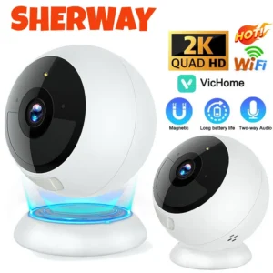 2K Magnetic Security Camera Wifi HD 5MP Wireless