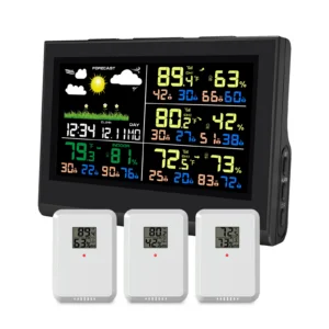3 Sensors + 5.3" Large Screen Wireless Weather Station