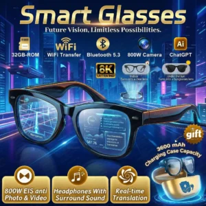 800W 4K HD AI Smart Glasses 32G Recording Video 3600mAh