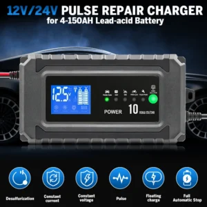 12V 24V Car Battery Charger 10A Pulse Repair