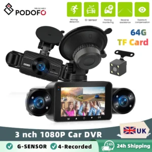 Podofo Car DVR Recorder Parking Mirror Monitor 3 Inch