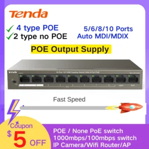 Tenda POE Ethernet Switch 5/6/8/10Ports