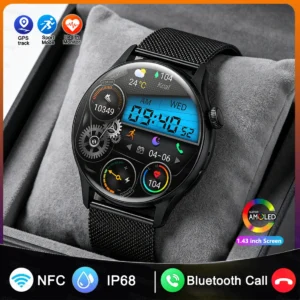 Smart Watch Man Amoled HD GPS Track Sports Heart Rate