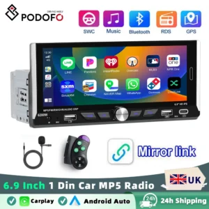 Podofo Wireless Carplay Android Auto 6.9 Inch