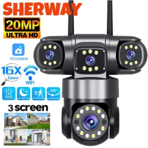 10K 20MP Home Security Outdoor WiFi Camera 4 Lens